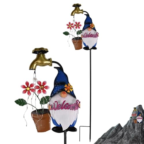 Solar Stake Lights Outdoor, Cartoon Gnome Solar Garden Stakes, Waterproof LED Landscape Lighting, Twinkling Garden Decoration, Winter Christmas Yard Lights, Backyard Walkway Lighting, Decorative Solar
