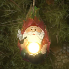 FLJZCZM Solar Hanging Garden Gnome Decor – Lemon, Dragonfruit & Flower（3 Style） Resin Outdoor Gnomes for Yard & Outsides (Daylight Charging/Night Glow)