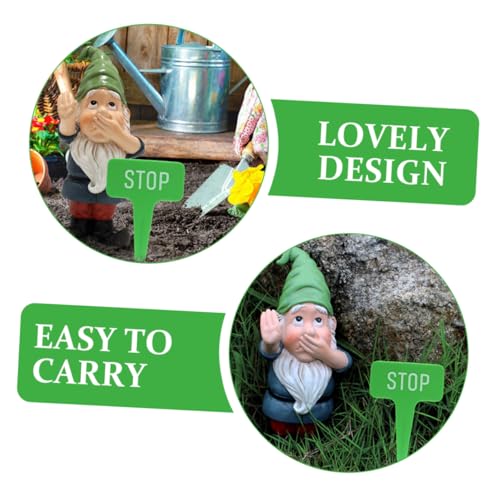 Happyyami 1set Gnome Statue Decoration Garden Gnome Figurine Hat Outdoor Lawn Ornament for Christmas Daily Decor for Tiered Tray Tabletop Patio Garden