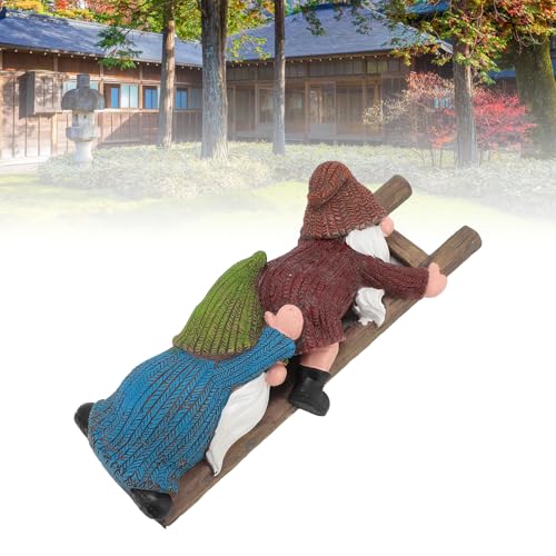 CDQL Garden Gnome Statue, Funny Gnome Figurine, Climbing Funny Gnome Garden Statue, Resins Ornament for Patio, Yard, Lawn, Porch