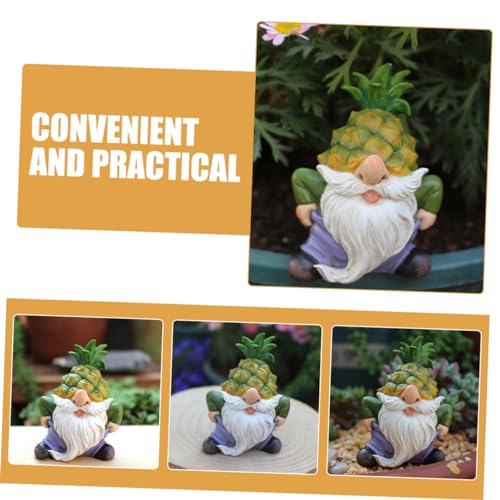 SUPVOX Resin Garden Gnome Figurine Durable Fading Lawn Ornament Cute Cartoon Gnome Statue for Outdoor Patio Garden Pathway Decoration
