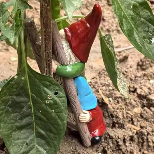Resin Garden Gnomes, Dwarf Sculpture Statues, Resin Figurine, Cartoon Dwarf Garden Statues, Stair Climbing Dwarf, Cartoon Garden Gnomes for Patio Fence Garden Outdoor