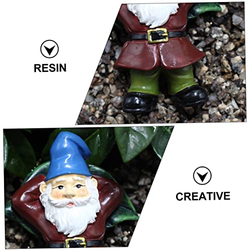 Happyyami 6pcs Creative Resin Garden Gnome Ornament Set Grandad Garden Ornaments Gnome Statue Micro Landscape