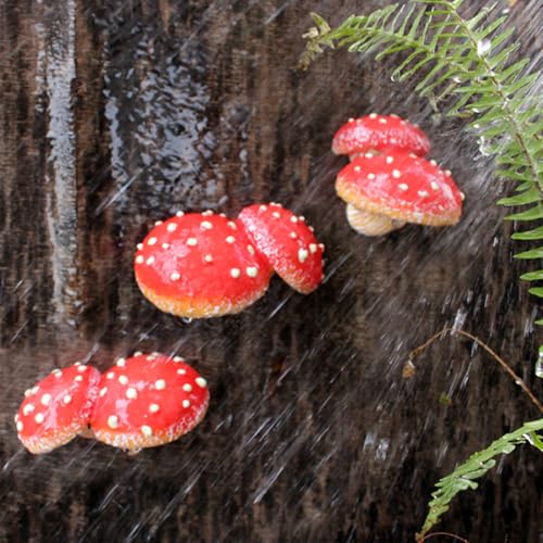 Mellshy Luminous Mushroom Garden Decorations Resin Mushroom Tree Hugger Glow in The Dark Mushroom Yard Decor for Outdoor Fairy Garden Micro Landscape Flower Pot Tree Decor