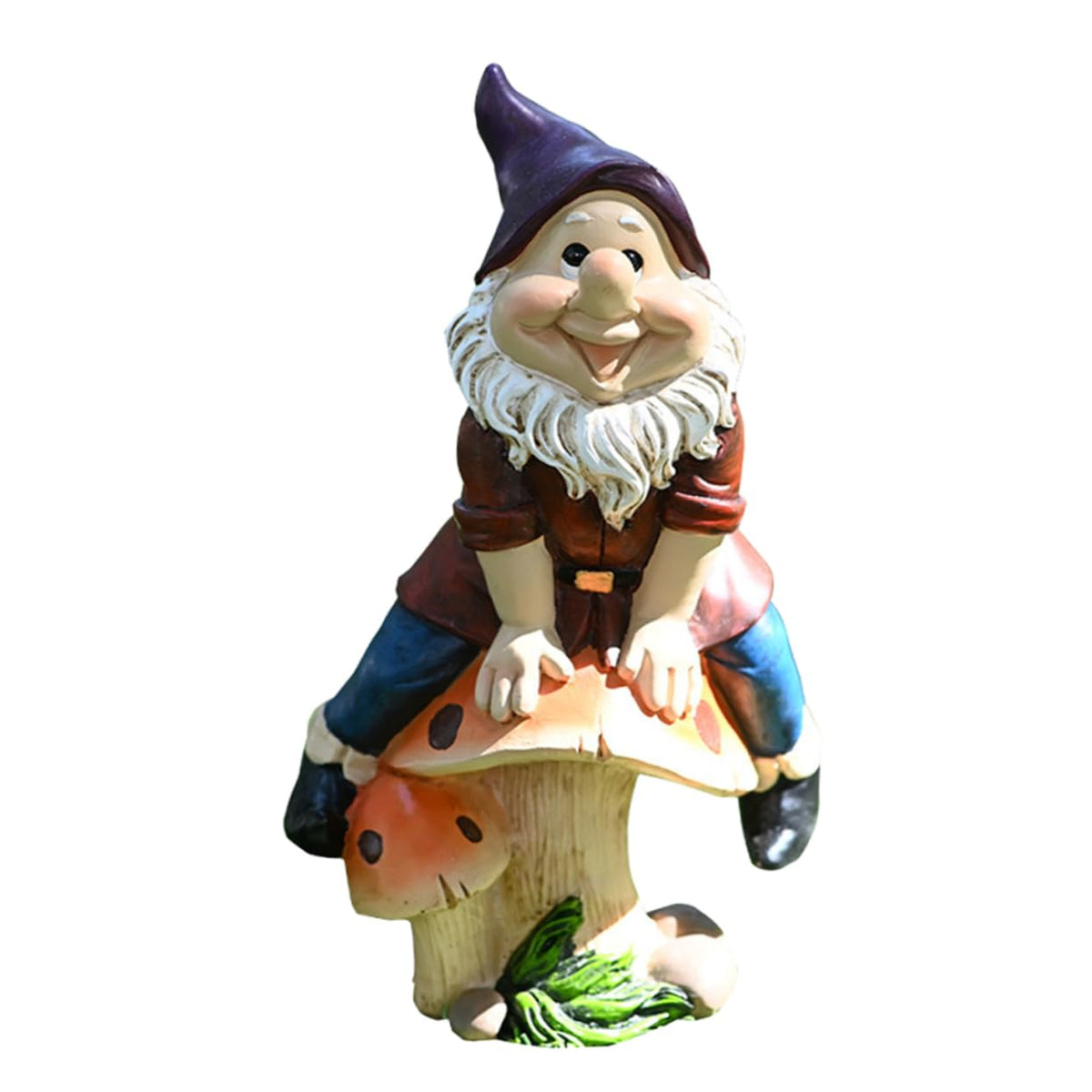 Happyyami Outdoor Garden Dwarf Statue Adorable Resin Figurine for Home Decor Desktop Lawn and Decoration Durable Eco-friendly Miniature Gnome Ornament