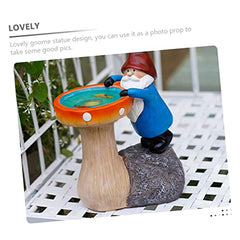 Happyyami Garden Gnome Solar Light Statue Charming Outdoor Decor for Garden Lawn and Patio Resin Gnome Figurine Led Light for Glow at Night