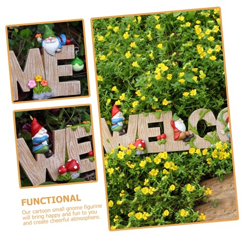 Happyyami Figurine Cute Outdoor Garden Decor for Patio and Lifelike Gnome Statue for Home Decoration and Creative Design for Welcoming Guests