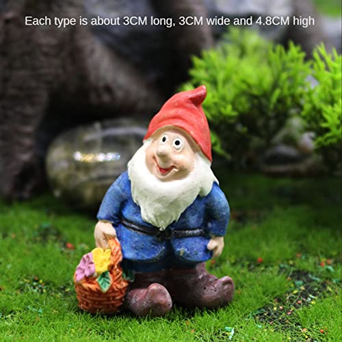 Rwedkd 7 Pieces Gnome Fairy Resin Statues Mini Garden Statues Decoration Tale Statue for Holiday Decoration