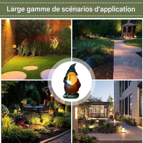Ceprznvey Solar Gnome Decorations for Outdoor, Garden Gnome Statues - Waterproof and Illuminated Sculptural Decorations for Garden Lawn Patio Spring Autumn Halloween