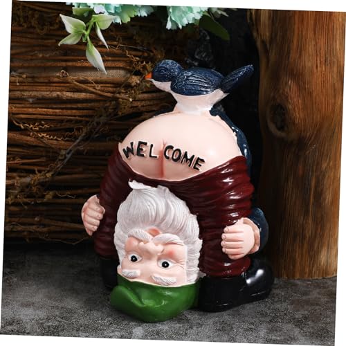 Cabilock 2pcs Funny Garden Gnomes Statues Resin Welcome Decorations for Home Cute Inverted Gnome Figurines for Outdoor Patio Unique Idea