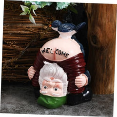 Cabilock 2pcs Funny Garden Gnomes Statues Resin Welcome Decorations for Home Cute Inverted Gnome Figurines for Outdoor Patio Unique Idea