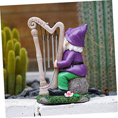 Happyyami Gnome Garden Decor Statue Solar Gnomes for Outdoor Unique Ornament for Yard