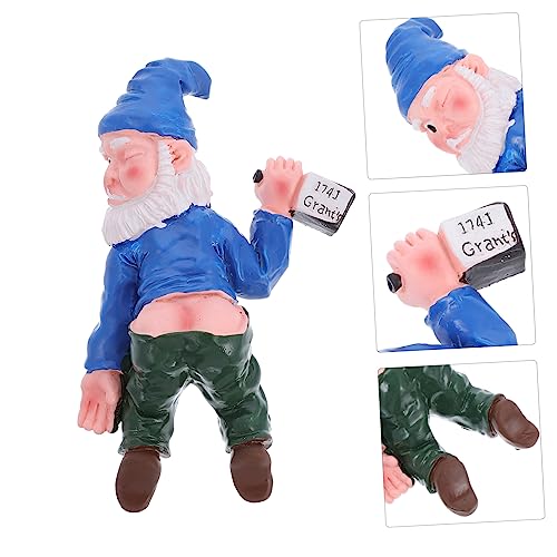 Happyyami Drunk Dwarf Garden Gnome Statue for Outdoor Decor Creative Craft Decoration for Lawn and Patio Unique Holiday
