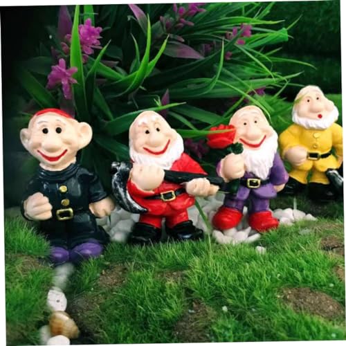 14PCS Fairy Garden Gnome Statue Mini Dwarf Elf Resin Sculpture Potted Micro Landscape