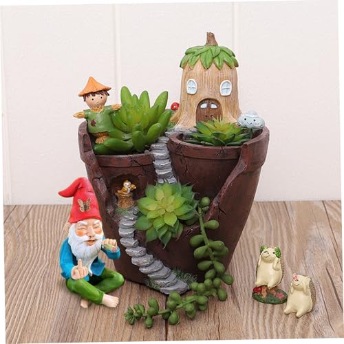 Statues, Garden Gnomes 6 Inch Christmas Ornaments Middle Finger Smoking Garden Gnomes Waterproof Resin Garden Gnome for Yard Patio, Lawn Garden Decorations and Gift