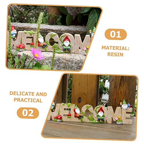 Happyyami Figurine Cute Outdoor Garden Decor for Patio and Lifelike Gnome Statue for Home Decoration and Creative Design for Welcoming Guests