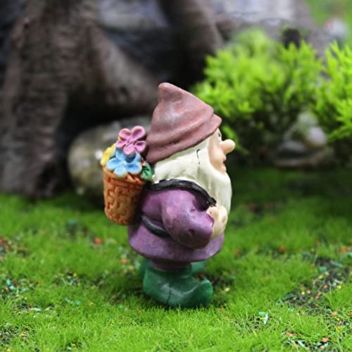 Rwedkd 7 Pieces Gnome Fairy Resin Statues Mini Garden Statues Decoration Tale Statue for Holiday Decoration