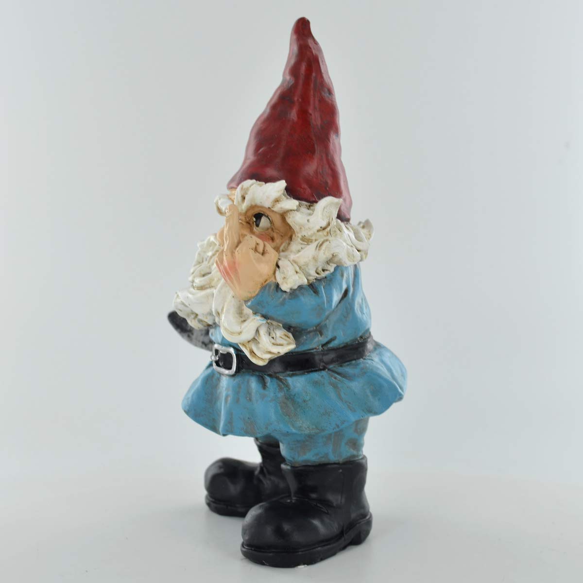 Gnome- Middle Finger Garden Ornament Home Decor Joke Present Novelty Gift Fantasy Figure Comical Elf H18.5cm