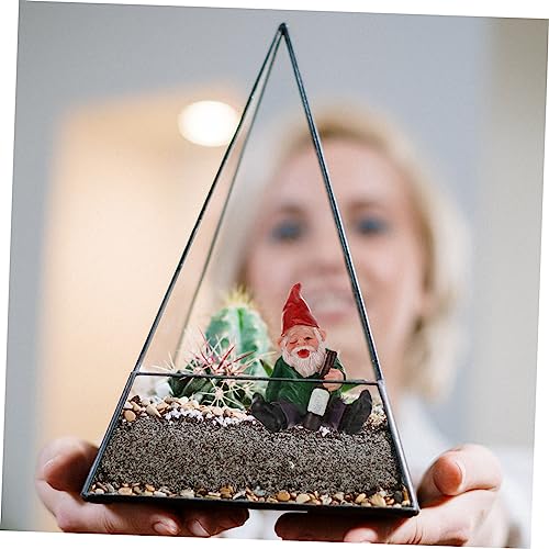SUPVOX Lovely Dwarf Gnome Statue Resin Craft Miniature Cartoon Garden Ornament for Lawn Moss Succulent Decoration Cute Funny Sitting Drunken Figure for Outdoor and Home Display