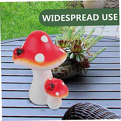 Happyyami Mushroom Figurine Lawn Ornament Large Red Mushroom Statue for Garden Decoration Outdoor Decor Fairy for Birthdays and Holidays