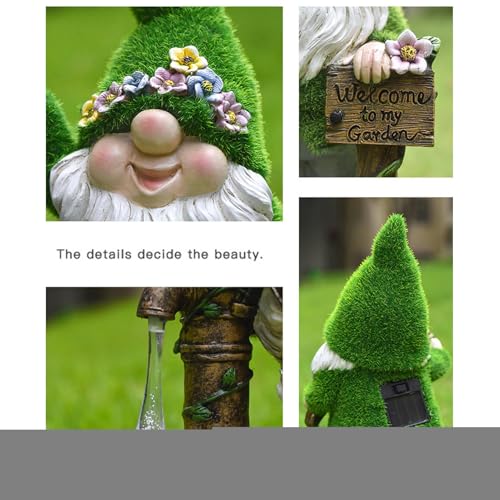 Solar Gnomes Decor, Garden Lantern Statue, Outdoor Yard Sculpture, Weather-Resistant Build, Automatic Light Sensor, Perfect for Home Gardens, Kids' Spaces, Friendly Presents, 6.3x3.15x0.98 inches