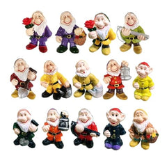 14PCS Fairy Garden Gnome Statue Mini Dwarf Elf Resin Sculpture Potted Micro Landscape