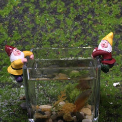 Min GNOME Pot Decorations - 2X Resin Climbing Figurines, Cute Garden GNOME Statues | Fairy Garden Accessories Pots, , Indoor Outdoor Decoration, Small