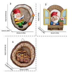 Storage Bag Outdoor Tree Faces Hanging Gnomes Decors For Yard And Garden Resin With Miniature Landscape Ornaments Owl Hanging Ornaments
