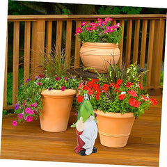 Happyyami Solar Garden Ornaments Garden Gnome Statue Solar Path Lights Outdoor Decor