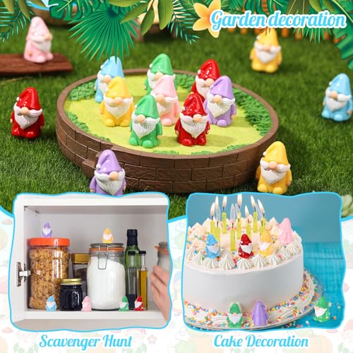 GGSTDDUP 60 Pcs Mini Gnomes, Mini Resin Gnomes Statues, Tiny Figures Miniature Gnome Figurines, Cute Garden Dwarf Fairy Gifts Statues Decor for Landscapes Outdoor Patio Yards Lawn