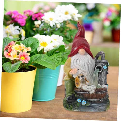 Happyyami 1pc Solar Gnome Light Garden Gnome Ornament Lamp Dog Themed Outdoor Decor for Lawn and Backyard Unique Design for Home Decoration