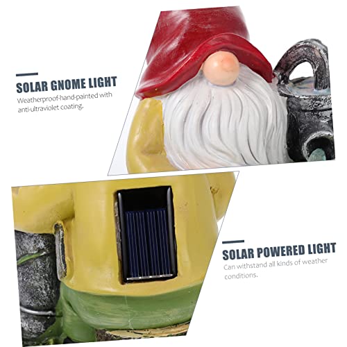 Happyyami 1pc Solar Gnome Light Garden Gnome Ornament Lamp Dog Themed Outdoor Decor for Lawn and Backyard Unique Design for Home Decoration