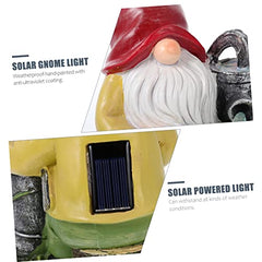 Happyyami 1pc Solar Gnome Light Garden Gnome Ornament Lamp Dog Themed Outdoor Decor for Lawn and Backyard Unique Design for Home Decoration