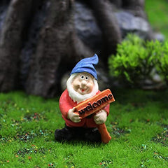 Rwedkd 7 Pieces Gnome Fairy Resin Statues Mini Garden Statues Decoration Tale Statue for Holiday Decoration