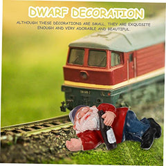 Cabilock 3pcs Dwarf Shaped Garden Gnome Statue Creative Resin Outdoor Adornment Funny Lawn Decoration for Garden and Landscape and Safe Ornament