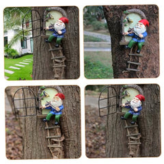 Happyyami Resin Garden Gnome Figurine Cute Gnome Decoration for Garden Lawn and Home Decor for Outdoor and Indoor Use