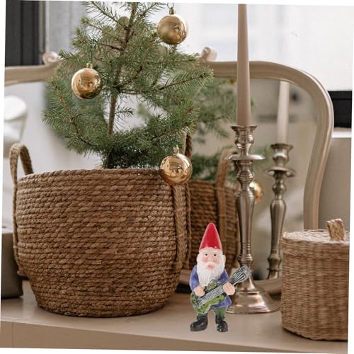 OUNONA 4pcs Music Band Gnome Sculpture Set Mini Gnome Figurines for Christmas Home Decor Tabletop Ornaments for Garden and Holiday Celebrations