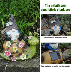 Solar Gnome Garden Statues, Solar-Powered Gnome Garden Lights, Whimsical Gnome Solar Statues, Outdoor Solar Gnome Figurines, LED Solar Gnome Garden Decorations, Solar Garden Gnome Lights, Decorative S