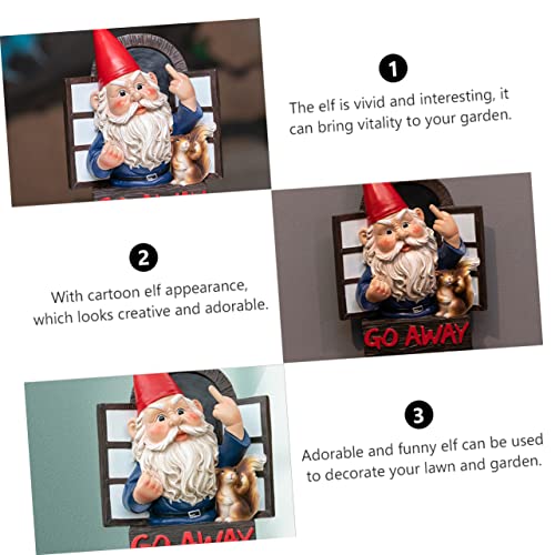 Happyyami 1 Pc Garden Gnomes Ornaments Outdoor Solar Garden Ornaments Resin Statue Decoration Lawn Decoration