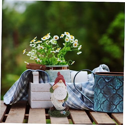 Toyvian 1Pc Garden Solar Light Gnome Statue Ornament Charming Outdoor Decor for Lawn Patio Landscape Durable Resin Design with Solar Function for Warm Ambiance