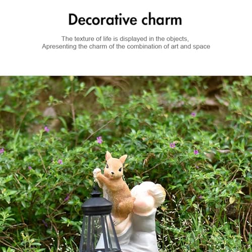 Garden Gnomes Statues - Dwarf Garden Statues with Integrated Solar Lantern - Funny Decorative Figures for Outdoor, Lawn, Patio, Balcony and Flower Bed