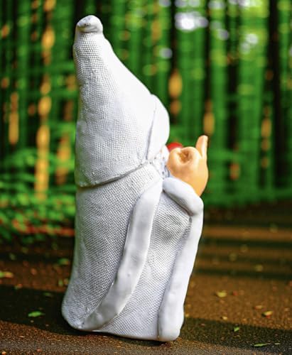 Middle Finger Decor Statue, 5.9in Naughty Smoking Wizard Dwarf- Funny Garden Gnomes Outdoor Decorations for Lawn Patio Yard Home Decor Easter Halloween