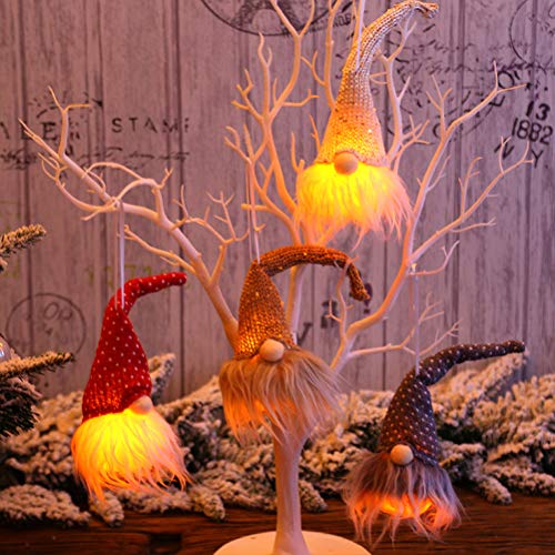 VALICLUD 2pcs christmas decorations indoor xmas hanging decor ornament christmas hanging swedish gnomes lighting plush swedish gnome doll plush gnomes glowing Gnome home decoration LED Tom