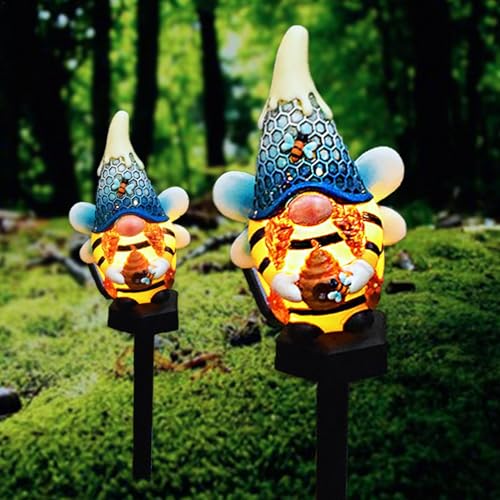 Wpsagek Solar Gnome - Solar Garden Gnome Statue Decorative Figurine Lights - Outdoor Statues Gnome Lamp, Fairy Garden Accessories for Outside Decor