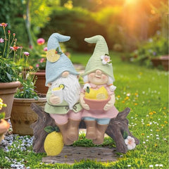 Lesser & Pavey Lemon Garden Gnome Figurines Statues For Home Decor | Ideal Ornaments Friendship Gifts For Women & Men | Lovely Table Centerpiece & Living Room Accessories