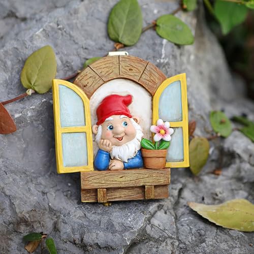 YIZITU Reading Gnomes Tree Faces Decors Outdoor Yard Statues Hanging For Garden Resin And Flower Pots Landscape Owl Hanging Ornaments