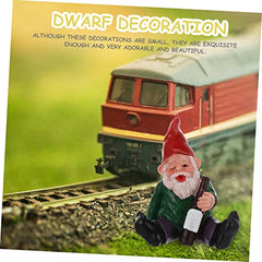 SUPVOX Lovely Dwarf Gnome Statue Resin Craft Miniature Cartoon Garden Ornament for Lawn Moss Succulent Decoration Cute Funny Sitting Drunken Figure for Outdoor and Home Display