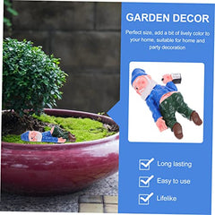 Happyyami Drunk Dwarf Garden Gnome Statue for Outdoor Decor Creative Craft Decoration for Lawn and Patio Unique Holiday