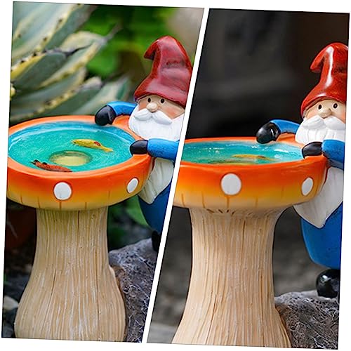 Happyyami Garden Gnome Solar Light Statue Charming Outdoor Decor for Garden Lawn and Patio Resin Gnome Figurine Led Light for Glow at Night