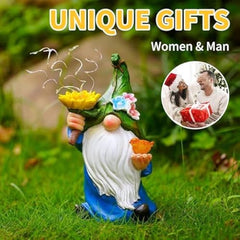 Dtaigou Solar Statues,Outdoor Figurine LED Lights Solar Statue | Resin Weatherproof Gnome Shape Night Lamp for Lawn Backyard Pathway Patio Poolside Porch Housewarming